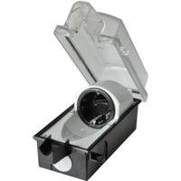 interBär 9015-001.01 Stopcontact (opbouw) Afsluitbaar IP44 Zwart, Transparant