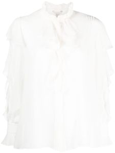 SHIATZY CHEN chemise en soie à effet de transparence - Blanc