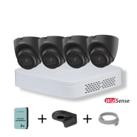 Dahua Camera Set 4x 4MP Zwarte WizSense Camera's en 4-kanaals NVR met 2TB HDD