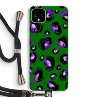 Green Cheetah: Pixel 4 XL Transparant Hoesje met koord
