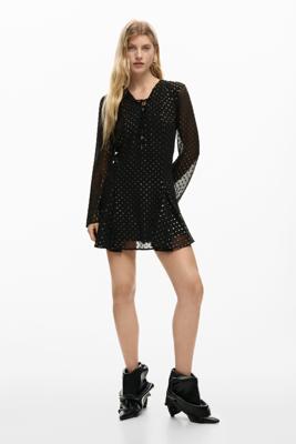 Korte plumeti-jurk - BLACK - XS