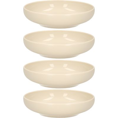 Kommetje/schaaltje - 8x - Dessert/ontbijt - Kunststof - D16 cm - beige