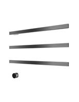 Hotbath &MORE set van 3 rails RAS80 SQUARE 80 cm met separate schakelaar en inbouw element Geborsteld Gunmetal PVD (RAS80-3BGP)