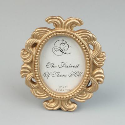 2 PC'S Floral foto ronde foto frame houder bruiloft Home decor (goud)