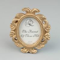 2 PC'S Floral foto ronde foto frame houder bruiloft Home decor (goud)