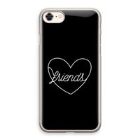 Friends heart black: iPhone 8 Transparant Hoesje