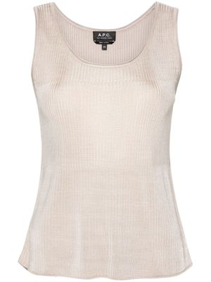 A.P.C. haut sans manches à design nervuré - Tons neutres