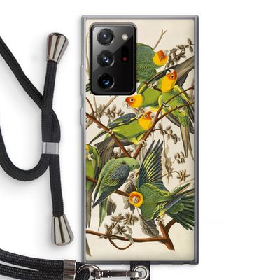 Carolinaparkiet: Samsung Galaxy Note 20 Ultra / Note 20 Ultra 5G Transparant Hoesje met koord