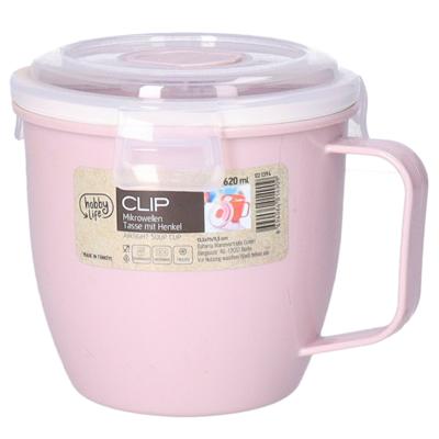 Magnetron beker - 620 ml - voedsel opwarmen - roze - 8.5 x 11 cm