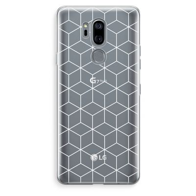 Zwart-witte kubussen: LG G7 Thinq Transparant Hoesje