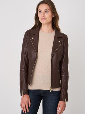 Leren biker jack