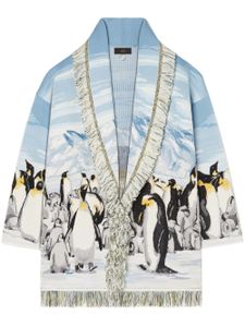 Alanui cardigan Postcard From Antarctica en acquard - Bleu