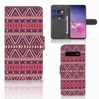 Samsung Galaxy S10 Telefoon Hoesje Aztec Paars - thumbnail