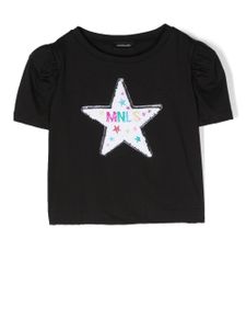 Monnalisa t-shirt à sequins brodés - Noir