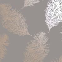 DUTCH WALLCOVERINGS Behang Fawning Feather grijs en roségoudkleurig - thumbnail