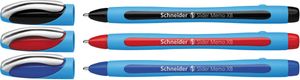 Schneider Schreibgeräte Slider Memo Zwart, Blauw, Rood Intrekbare balpen met klembevestiging Extra vet 3 stuk(s)