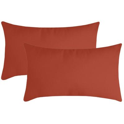 Stof Textile sierkussen Nelson - 2x - terracotta - 30 x 50 cm - bank kussens - polyester