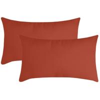 Stof Textile sierkussen Nelson - 2x - terracotta - 30 x 50 cm - bank kussens - polyester