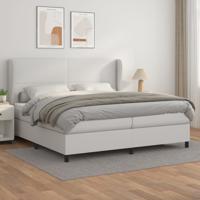 Boxspring met matras kunstleer wit 200x200 cm
