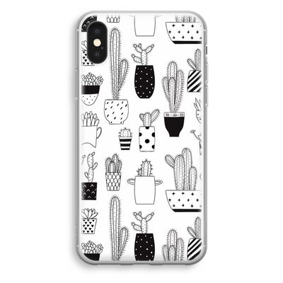 Cactusmotief: iPhone XS Transparant Hoesje