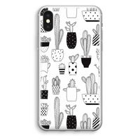 Cactusmotief: iPhone XS Transparant Hoesje