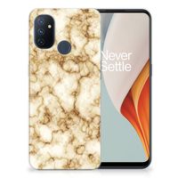 OnePlus Nord N100 TPU Siliconen Hoesje Marmer Goud - thumbnail