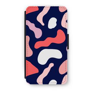 Memphis Shapes Pink: iPhone XS Flip Hoesje