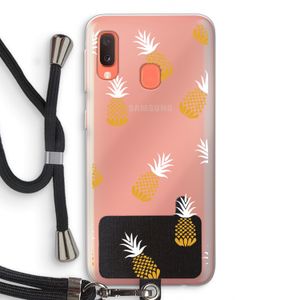 Ananasjes: Samsung Galaxy A20e Transparant Hoesje met koord