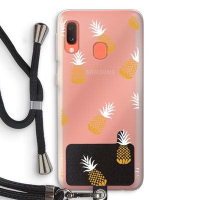 Ananasjes: Samsung Galaxy A20e Transparant Hoesje met koord