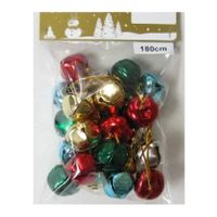 1x Gekleurde slingers met 18 gekleurde metalen klokjes/belletjes 180 cm