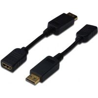 Digitus AK-340408-001-S video kabel adapter 0,15 m DisplayPort HDMI Type A (Standaard) Zwart - thumbnail