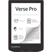 PocketBook Verse Pro e-book reader Touchscreen 16 GB Wifi Zwart, Rood - thumbnail