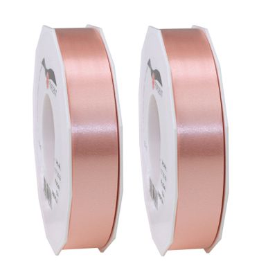 3x XL hobby/decoratie zalmroze kunststof sierlinten 2,5 cm/25 mm x 91 meter