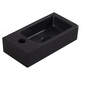 Fontein Wiesbaden Mini-Rhea Links 36x18x9 cm Mat Zwart