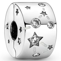 Pandora 790010C01 Bedel Clip-Stopper Stars and Galaxy zilver-zirconia-emaille - thumbnail