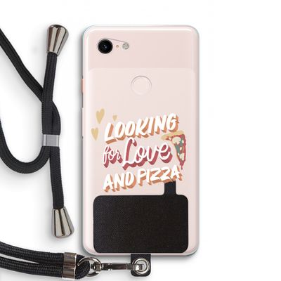 Pizza is the answer: Pixel 3 XL Transparant Hoesje met koord