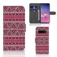 Samsung Galaxy S10 Plus Telefoon Hoesje Aztec Paars - thumbnail