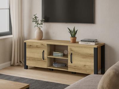 Tv-meubel OLIANNE 2 deuren natuurlijke eik