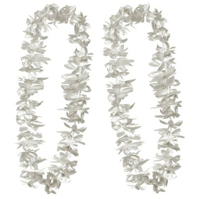 Hawaii krans - 4x - zilver - stof - hawaikransen - tropisch - hawaii slinger