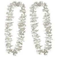 Hawaii krans - 4x - zilver - stof - hawaikransen - tropisch - hawaii slinger