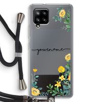 Gele bloemen: Samsung Galaxy A42 5G Transparant Hoesje met koord