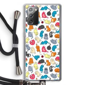 Kleurrijke katten: Samsung Galaxy Note 20 / Note 20 5G Transparant Hoesje met koord