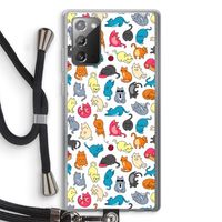 Kleurrijke katten: Samsung Galaxy Note 20 / Note 20 5G Transparant Hoesje met koord