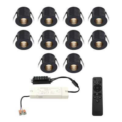 Set van 10 Betty LED Mini Inbouwspots met Trafo - 12 Volt 3 Watt 140 lumen - Dimbaar - Verzonken - Plat 37mm - 2700K - IP44 waterdicht - Zwart - Veranda spotjes - overkapping spotjes Set van 10 Betty LED Mini Inbouwspots met Trafo - 12 Volt 3 Watt 140 lumen - Dimbaar - Verzonken - Plat 37mm - 2700K - IP44 waterdicht - Zwart - Veranda spotjes - overkapping spotjes