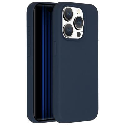 AccezzLiquid Silicone Backcover iPhone 15 Pro Telefoonhoesje Blauw