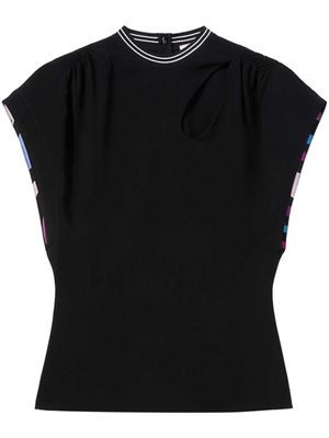 PUCCI t-shirt à mancherons - Noir