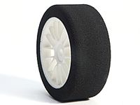 Pro foam tyre 26mm front c (35) with racing mesh wheel white (1 pair)