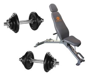 RS Sports Halterbank Monaco + 2 x 10 kg dumbellset gietijzer