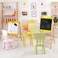 3 in 1 Kinderkrijtbord Opvouwbaar In Hoogte Verstelbaar Houten Krijtbord voor Kinderen 50,5 x 53,5 x 79-104 cm Natuur + Geel 3 in 1 Kinderkrijtbord Opvouwbaar In Hoogte Verstelbaar Houten Krijtbord voor Kinderen 50,5 x 53,5 x 79-104 cm Natuur + Geel