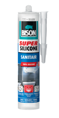 Super Silicone Sanitair Wit Koker 300 ml - Bison
